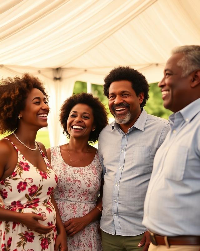 Family celebrating