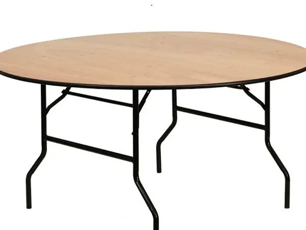 48 inch round wood folding banquet table rental for events in Flint MI