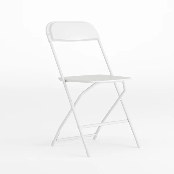 White folding chair rental for weddings and events in Flint MI